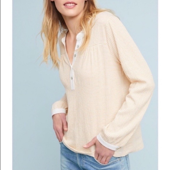 Anthropologie Dolan Yellow Striped Top Size: XS - Picture 6 of 8